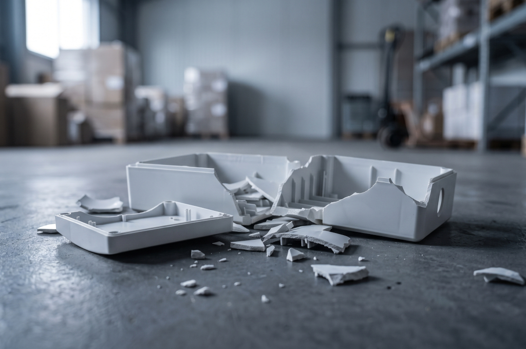 Polypropylene (PP) Part Shattered in the Cold